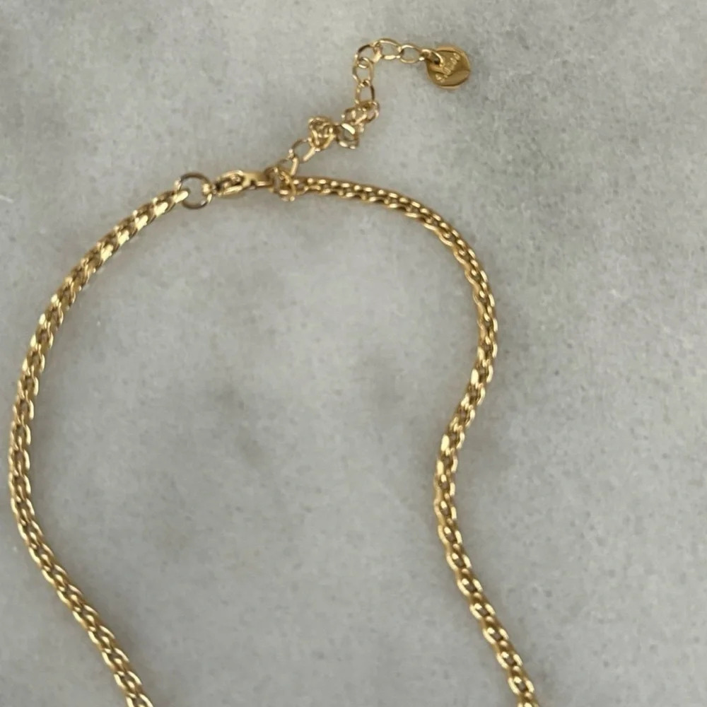 Gold Princess Crystal Chain Link Necklace Brand New - Picture 2 of 5